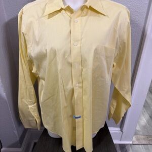 Ralph Lauren Dress Shirt Mens 18 36/37 Yellow Long Sleeve Non Iron 100% Cotton